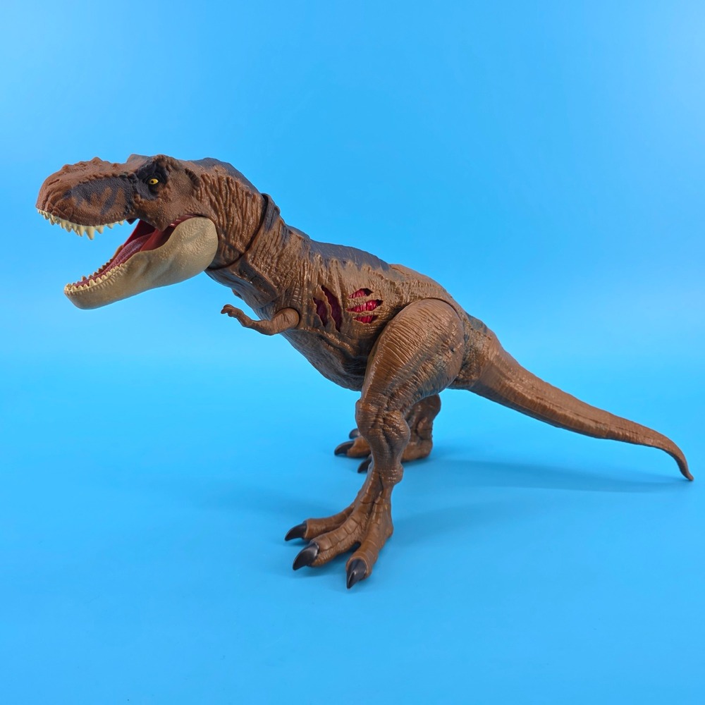 Jurassic World Extreme Battle Damage T-Rex Mattel 2017 Dinosaur 15"